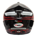 Cross Helmet Glossy Black Decal Red