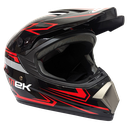 Cross Helmet Glossy Black Decal Red