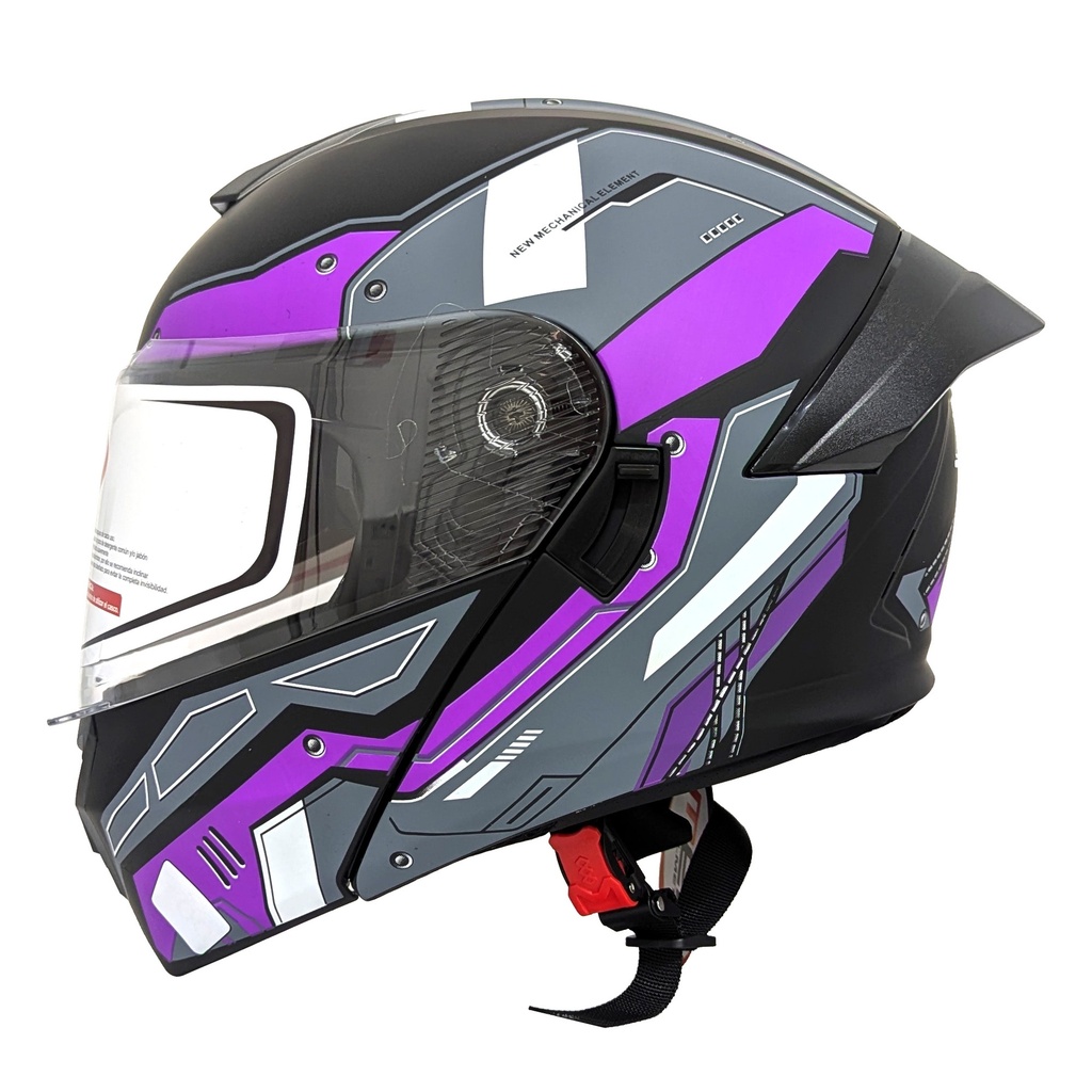 CASCO MEK-255 FLIP UP HELMET Matte Black/Purple