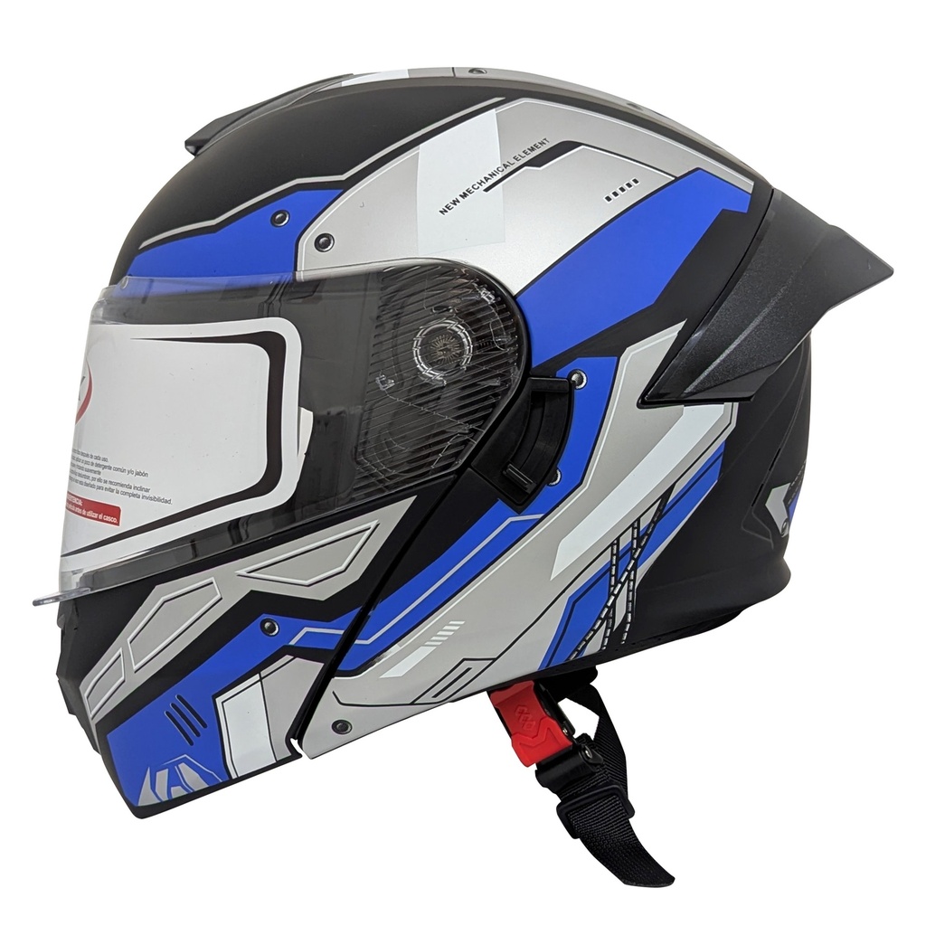 [AC1C-4030-010] CASCO MEK-255 FLIP UP HELMET Matte Black/Blue/Grey