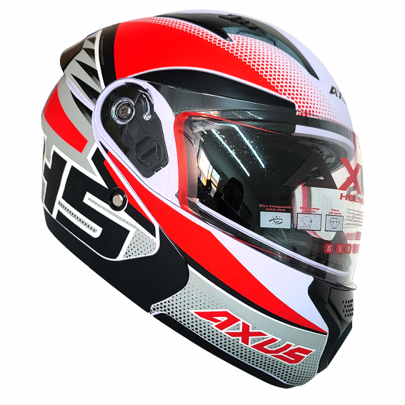 CASCO ABATIBLE SPORT H5 BLANCO/ROJO