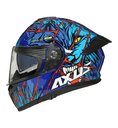 CASCO PARA MOTOCICLISTA ABATIBLE CHUPACABRA AZUL/ROJO