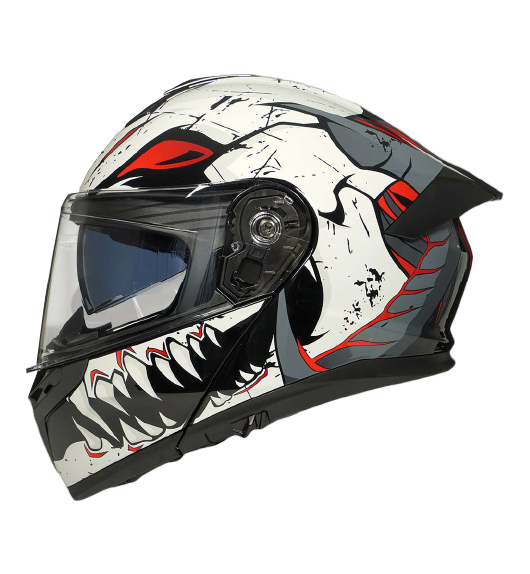 CASCO PARA MOTOCICLISTA ABATIBLE NOCTURNE GRIS/BLANCO