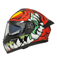 CASCO PARA MOTOCICLISTA ABATIBLE ROJO/BLANCO