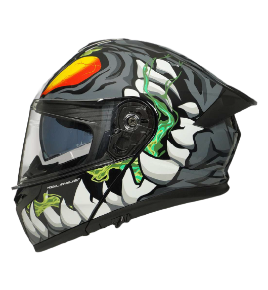 CASCO PARA MOTOCICLISTA ABATIBLE NEGRO/BLANCO