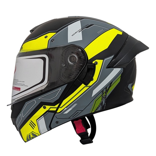 [AC1C-4030-005] CASCO MEK-255 FLIP UP HELMET Matte  Black/Yellow