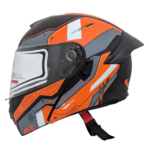 [AC1C-4030-008] CASCO MEK-255 FLIP UP HELMET Matte Blacl/Orenage
