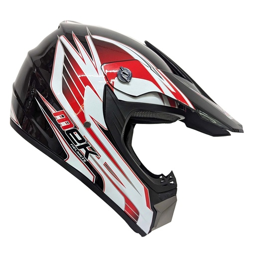 [AC1C-B370-101] Cross Helmet Glossy Black Decal RED