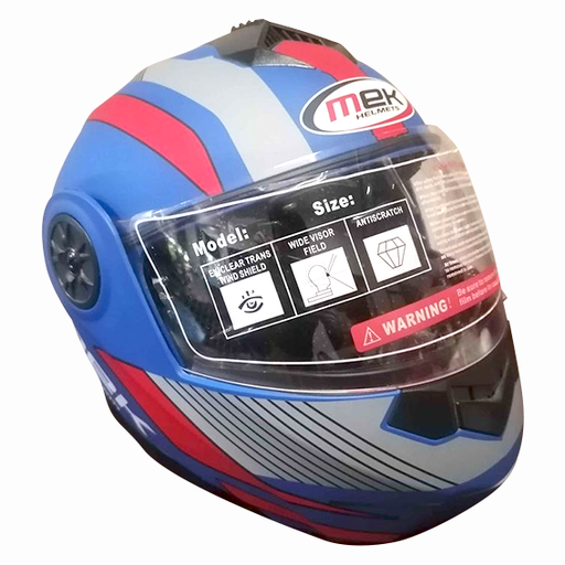 [AC1B-J107-002] MEK-159 Casco Abatible Azul/Rojo Matte

