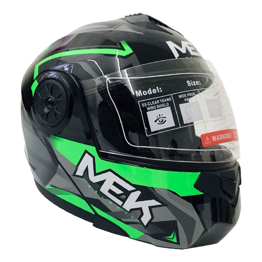 [AC1B-J121-001] Casco MEK MK759 ABATIBLEFLASH VERDE NEON/GRIS Brillante