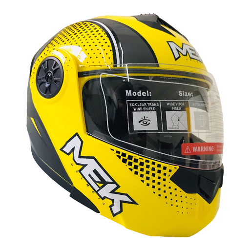 [AC1B-J117-001] Casco MEK MK759 ABATIBLE RIPO AMARILLO /GRIS Brillante