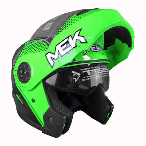 [AC1B-J118-001] Casco MEK MK759 ABATIBLE 
RIGO   VERDE/GRIS Brillante
