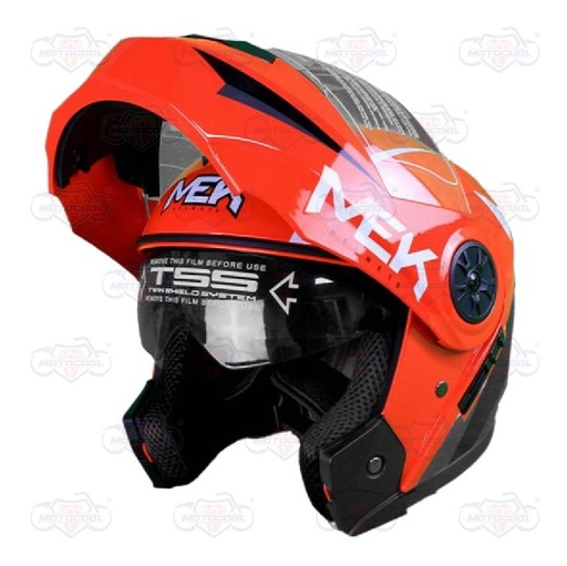 [7.45E+12] Casco MEK MK759 ABATIBLE SUPER 1 ROJO/BLANCO Brillante"XL"