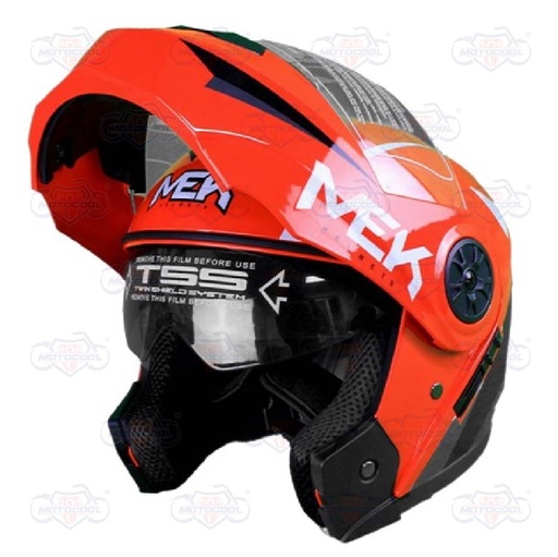 [7.45E+12] Casco MEK MK759 ABATIBLE SUPER 1 ROJO/BLANCO Brillante  "L"