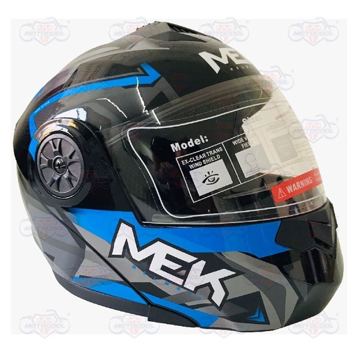 [7.45E+12] Casco MEK MK759 ABATIBLE AQUA AZUL/GRIS Brillante "XL"
