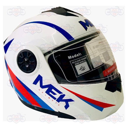 [7.45E+12] Casco MEK MK759 ABATIBLE  BANDERA BLANCO/ROJO Brillante"XL"