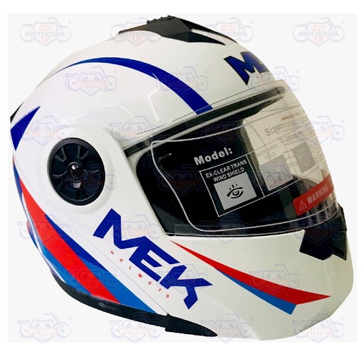 [7.45E+12] Casco MEK MK759 ABATIBLE  BANDERA BLANCO/ROJO Brillante "L"