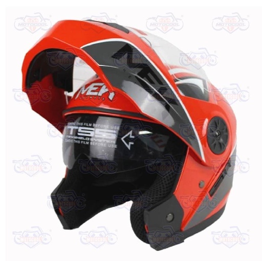 [7.45E+12] Casco MEK MK759 ABATIBLE  RACER 52 SPORT ROJO/GRIS Brillante  "L"