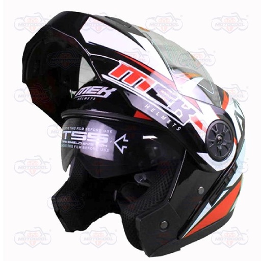 [7.45E+12] Casco MEK MK759 ABATIBLE  A7 SPORT NEGRO/ROJO Brillante  "L"