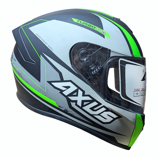 CASCO AXUS TURBO VERDE/GRIS/NEGRO TALLA L