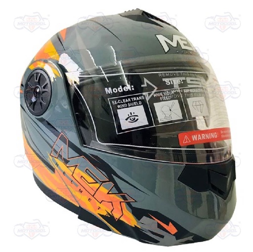 [7.45E+12] CASCO MEK MK759 ABATIBLE TENDER 1 GRIS/ANARANJADO/NEGRO BRILLANTE
