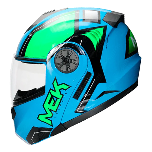 Casco MEK MK759 ABATIBLE BLUE/GREEN Brillante