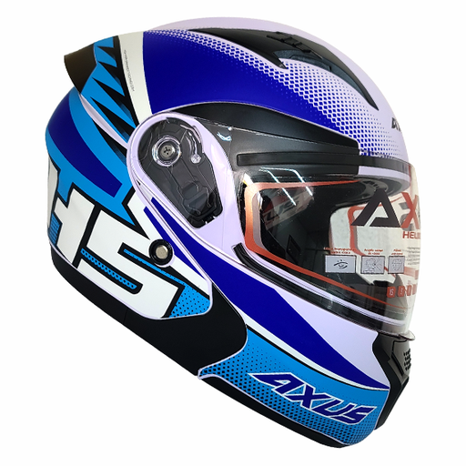 [AC1B-0013-004] CASCO ABATIBLE SPORT H5 BLANCO/AZUL