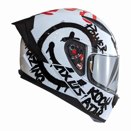 CASCO PARA MOTOCICLISTA CERRADO SPRAY RED/WHITE L