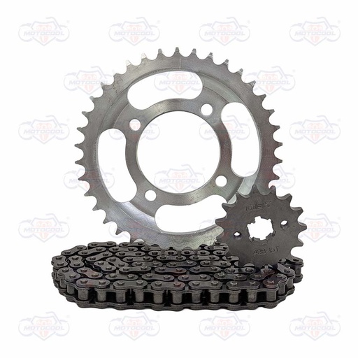 [7.45309E+12] MOTKSFT125:KIT DE SPROCKET ITALIKA FT125 428H-38T-15T-102L CADENA: GRIS